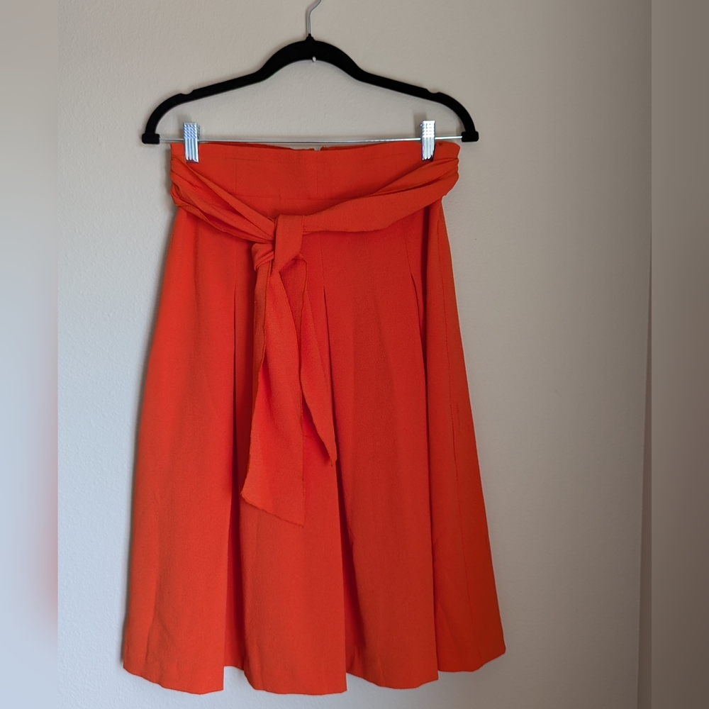 NWT Ann Taylor Orange Tie Waist Skirt Size 6
